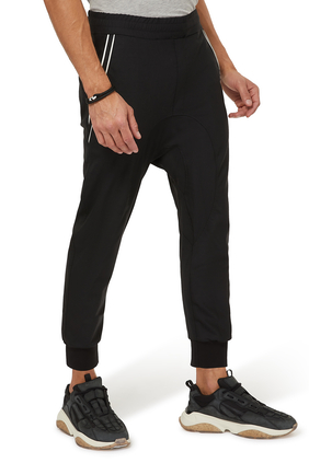 Side Piping Elastic Waistband Trousers